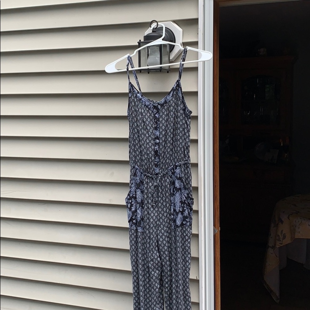 Beautiful multi patterned blue jump suite